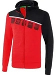erima 5-C Trainingsjacke mit Kapuze 140 rot/schwarz/wei&szlig; - Rot - 140