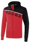erima 5-C Trainingsjacke mit Kapuze 44 rot/schwarz/wei&szlig; - Rot - 44