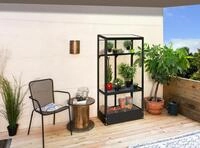 Vitavia Balkongew&auml;chshaus "Polis" schwarz 3 mm ESG mit Stahlfundament
