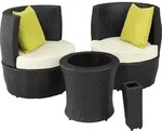 tectake&reg; Aluminium Rattan Sitzgruppe Nizza wetterfest und UV-best&auml;ndig - Schwarz