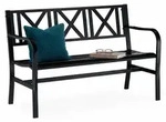 Relaxdays Gartenbank aus Metall, 2-Sitzer, robust, f&uuml;r Terrasse, Balkon, Ruhebank