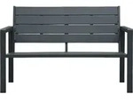 vidaXL Gartenbank 120 cm HDPE Grau Holz-Optik - Grau