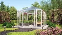 Vitavia Gew&auml;chshaus-Pavillon "Minos" aluminium eloxiert 3 mm ESG, 10 mm HKP