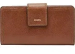 FOSSIL Geldb&ouml;rse Logan RFID Tab Clutch Brown braun - Braun