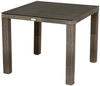 PLOß Rocking Dining Tisch, grau/braun-meliert, Polyrattan, 90 x 90 cm,...