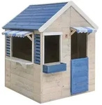 Wendi Toys Holz Spielhaus Delfin Natur 120x120x155 cm - Braun