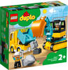 LEGO 10931 DUPLO Bagger und Laster Spielzeug mit Baufahrzeug für Kleinkinder ab 2
