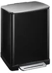 EKO - E-Cube Treteimer 50 Liter - Stainless steel Plastic - Schwarz, Matt Edelstahl -
