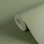 Gr&uuml;n Grau Tapete Olivgr&uuml;n, matt & mit Textil-Optik - Gr&uuml;n
