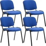 CLP 4er Set Besucherstuhl Ken Stoff stapelbar und mit modernem Design blau -...