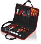 Knipex Werkzeugtasche Kompakt Elektro, Schwarz, Rot, Polyester, 8 Taschen, 410 mm,