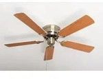 Extra flacher Deckenventilator Pepeo Kisa Deluxe Messing antik Fl&uuml;gel Wei&szlig; /...
