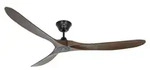 Gleichstrom Deckenventilator mit Fernbedienung Genuino Matt Schwarz / Nussbaum 180 cm