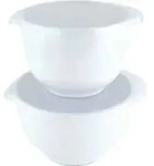 ROSTI Sch&uuml;ssel 2-er Set MARGRETHE weiss ca 2+3L mit Deckel | RO-244726 - Wei&szlig;
