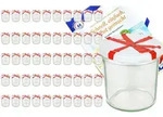 50er Set Sturzglas 350 ml To 82 Schleifendekor Deckel incl. Diamant Gelierzauber