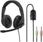 Hama Headset, kabelgebunden PC-Office-Headset "HS-P200", Stereo, Schwarz - Schwarz