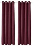 Beautissu 2er Set Thermovorhang Gardine Bordeaux Amelie TO, 140x245cm - Rot