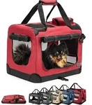 lionto Hundetransportbox faltbar, stabile Stoffbox mit Mesh-Eins&auml;tzen, ideal...