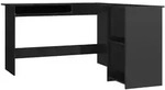 vidaXL Eckschreibtisch in L-Form Hochglanz-Schwarz 120&times;140&times;75 cm - Schwarz