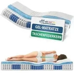 AM Qualit&auml;tsmatratzen | Gelschaum-Taschenfederkernmatratze 200x200 cm - H2 - 