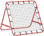 HOMCOM Fu&szlig;ball Rebounder Kickback Tor R&uuml;ckprallwand Netz Metallrohr Rot+Schwarz -