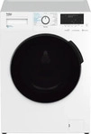 beko 7161549100, Beko WDW85141Steam1, Frontlader, Freistehend, Wei&szlig;, Links, Schwarz,