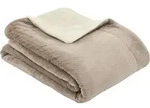 s.Oliver Kuscheldecke 150x200 cm Double Soft - Fleecedecke beige/wollwei&szlig;