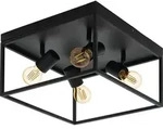 EGLO Deckenlampe Silentina, 4 flammige Deckenleuchte, Industrial aus Stahl,