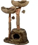dobar Design-Kratzbaum "Tony" mit Naturst&auml;mmen und Spielball, Katzenm&ouml;bel mit