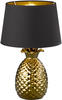 tischlampe Pineapple43 cm Keramik/Textil gold/schwarz