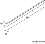 Neff Z54TH90D1, Paneel f&uuml;r Dunstabzugshaube, Schwarz, 898 mm, 22 mm, 40 mm, 530 g -