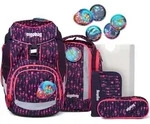 ergobag Schulranzen Lumi-Edition Pack-Set 6-teilig B&auml;rmuda Viereck violett