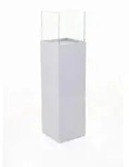 VIVANNO Windlicht Alu-Verbund CANDELA Rechteckig, Wei&szlig; matt - 25x25x100 cm - Wei&szlig;