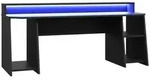 FORTE Gamingtisch Tezaur 2 Breite 200 cm mit RGB-Beleuchtung - Schwarz