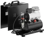 Wiltec Airbrush Einzylinderkompressor AF186A bis max. 4 bar Druck, im Geh&auml;use...