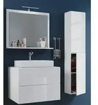 VCM 4-tlg. Waschplatz Waschtisch | Waschbecken Unterschrank Breite 60 cm | Badm&ouml;bel
