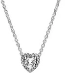 Pandora Erhabenes Herz Halskette 398425C01-45 Damenhalskette - Silber