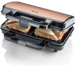 Bestron XL Antihaftbeschichteter Sandwichmaker, 900 Watt, Farbe: Kupfer - Schwarz