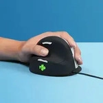 R-Go Maus HE ergonomisch links USB gro&szlig; schw./silb - Schwarz