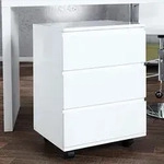 riess-ambiente Rollcontainer BIG DEAL 45cm wei&szlig; Holzwerkstoff Hochglanz 3...