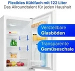 Bomann K&uuml;hlschrank mit Gefrierfach | | 143cm | K&uuml;hl Gefrierkombination leise 