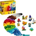LEGO Classic Kreativ-Bauset mit durchsichtigen Steinen, mit L&ouml;we, Vogel und