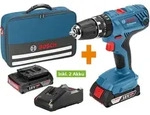 Bosch Professional Akku-Schlagbohrschrauber GSB 18V-21 2 Ah inkl. 2x Akku - Rot