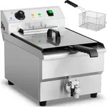 Regelbare Elektrofritteuse mit Ablasshahn 400 V 6000 W 16 l - Silber