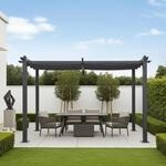 Pavillon Gartenpavillon 3x4m Luxor anthrazit aus Aluminium UV-Schutz wasserabweisende
