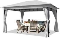 Gartenpavillon 3x4 m ca. 180g/m&sup2; Dachplane wasserdicht Pavillon mit 4...