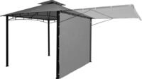 Pergola HWC-F94, Garten Pavillon, Stahl bewegliche Seitenwand 2,5x2,5m grau