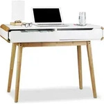 Relaxdays Schreibtisch mit Schubladen, Nordisches Design Schminktisch,