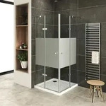 i-flair Eck-Duschkabine 75x75x180 cm aus teilsatiniertem 6 mm Sicherheitsglas - DK19