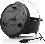 BBQ-Toro Dutch Oven DO12P, 13,6 L Premium Gusseisen Kochtopf, Gusstopf - Schwarz